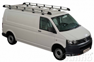 VW T5/T6/T6.1  (2002 bis ... ), Normales Dach H1, Länge L1, mit Heckklappe, MIT C-Schienen oder MIT Fixpunkte, 2,6 x 1,40 Meter - Aluminium Schwerlastkorb inkl. Edelstahl Aufschubrolle