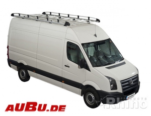 VW Crafter (04/2017 bis ...), MIT Fixpunkte oder MIT C-Schienen, Hochdach H3,  Länge: lang L4, mit Flügeltüren,  4,20 x 1,60 Meter - Aluminium Schwerlastkorb inkl. Edelstahl Aufschubrolle