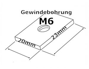 Kulissensteine 23,5 x 20 x 4mm (LxBxH) mit M6 Gewindebohrung (10 Stück)