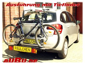 Citroen C3 Bj. 11/2009 bis 01/2017 ( Nur für Fahrzeuge OHNE Chromleiste!!! Zusatzbeleuchtung wird beim Fahrradtransport empfohlen !) - Paulchen Grundträger - 821122 500