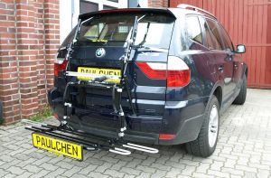 BMW X3 Bj. 01/2004 bis 2010 Typ E83 ( Zusatzbeleuchtung wird beim Fahrradtransport empfohlen !) - Paulchen Grundträger - 882501 500