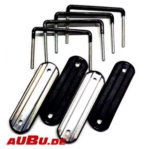 U-Bügelsatz  u.a Nordrive Dachkoffer/Fahrradhalter (97.5 mm Lochabstand).  65 mm Schenkellänge  45 mm Gewindelänge