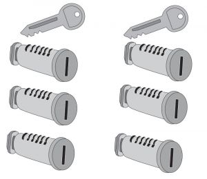 6 Schlösser  2 Schlüssel  für Atera Kupplungs-, Fahrrad- und Dachträger mit Schließzylinder