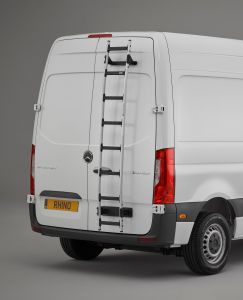 Citroen Jumpy (2007 bis 2016), MIT Flügeltüren, OHNE Heckfenster, Höhe H2 Länge L2 - RHINO ALU-HECKTÜR LEITER