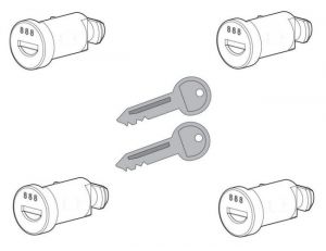 4 Schlösser  2 Schlüssel  für Nordrive Dachträger