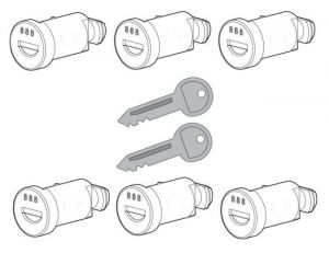 6 Schlösser  2 Schlüssel  für Nordrive Dachträger