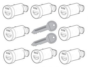 8 Schlösser  2 Schlüssel  für Nordrive Dachträger