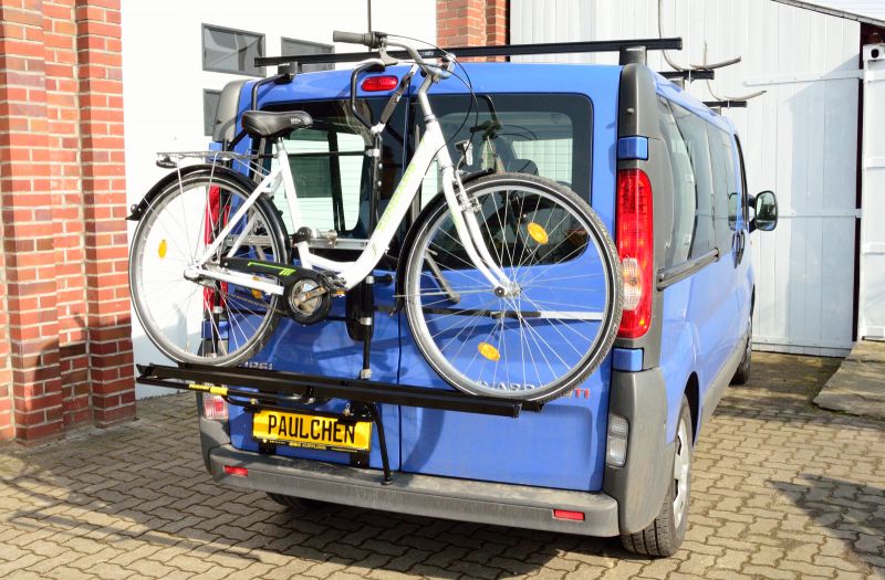 Paulchen Fahrrad Heckträger Montage an der HeckklappePaulchen Grundträger  für Renault Trafic, Flügeltüren, 09/2001 bis 2014