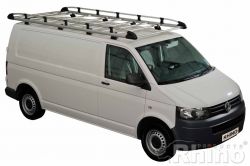 VW T5/T6/T6.1  (2002 bis ... ), Normales Dach H1, Länge L1, mit Flügeltüren, MIT C-Schienen, MIT Fixpunkte, 2,8 x 1,40 Meter - Aluminium Schwerlastkorb inkl. Edelstahl Aufschubrolle