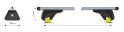 OPEL Zafira (nur lackierte Dachreling). 09/2005 bis 10/2011 Aluminium Grundträger f. geschlossene Reling - Nordrive HELIO
