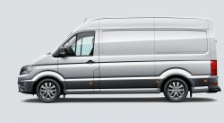 Dachträger VW Crafter  (04/2017 bis ...), hohes Dach H3, Länge L4/L5, MIT Fixpunkte,  2 Trägerbarren  - DELTA Schwerlastträger