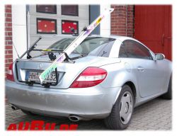 Mercedes CLK. Coupe . 06/2003 bis 2010 Grundträger mit C - Schienen zur Aufnahme von Ski - oder Snowboardgreifer - Paulchen Grundträger - 0