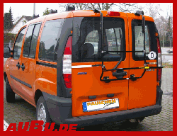 Fiat Doblo Bj. 03/2001 bis 2009 Flügeltüren ( Zusatzbeleuchtung wird beim Fahrradtransport empfohlen ! an der Karoserie muß gebohrt werden !!) - Paulchen Grundträger - 851960 500