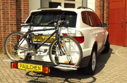 BMW X3 Bj. 01/2004 bis 2010 Typ E83 ( Zusatzbeleuchtung wird beim Fahrradtransport empfohlen !) - Paulchen Grundträger - 882501 500