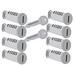 8 Schlösser  2 Schlüssel  für Atera Kupplungs-, Fahrrad- und Dachträger mit Schließzylinder