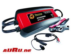 ACCUCHARGER 6 und 12 Volt 2A (BANNER), elektronisches Automatik-Ladegerät, Erhaltungslader Auto, Motorrad, Oldtimer, optimal für Batterien bis 46 Ah