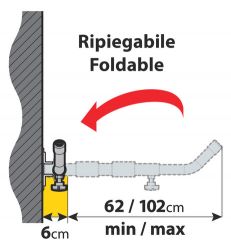 Wandhalter horizontal  für Dachboxen auch für Kanu. Surfbrett und SUP Board geeignet (1 Paar Haltearme)