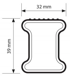 1 Stück Nordrive Kargo Stahl Barren Breite 32 x Höhe 39 mm - Barrenlänge 135cm