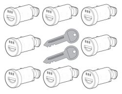 8 Schlösser  2 Schlüssel  für Nordrive Dachträger