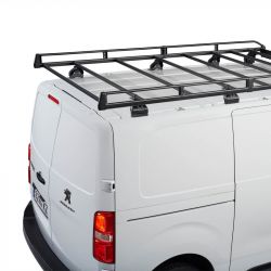 Peugeot Rifter (Länge: L2 / XL Large), MIT Fixpunkten, (2018 bis ...) - Evo Rack Stahl Lastenkorb (126 x 230cm) inkl. Windspoiler