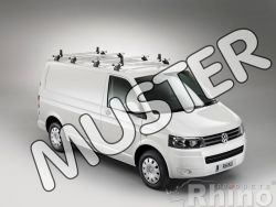 Ford Transit/Tourneo Custom. Höhe H2 hohes Dach. Länge L1/L2. 2 Trägerbarren - RHINO Aluminium Schwerlastdachträger inkl. 4 Seitenstützen - Rhino KAMMBAR Grundträger
