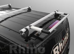 Ford Transit/Tourneo Custom. Höhe H2 hohes Dach. Länge L1/L2. 3 Trägerbarren - RHINO Aluminium Schwerlastdachträger inkl. 4 Seitenstützen - Rhino KAMMBAR Grundträger