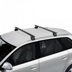 Hyundai i40 CW (Typ: TM). 5-türig. mit Fixpunkten in der geschlossenen Reling (06/2011 bis 2019) - Cruz Airo FIX Rail SchwarzR - Grundträger für Fahrzeuge mit aufliegender Reling