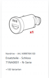 Nordrive Ersatzteile 1 x Schloß N 104  (OHNE Schlüssel )
