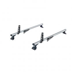 VW Caddy V mit Fixpunkte am Dach - (Typ SB) (Bj. 2020 bis ...) Montage wahlweise Vorne UND Mitte ODER Hinten  - 2 Stück Cruz Alu Dachträger Cargo AF Schwerlastenträger