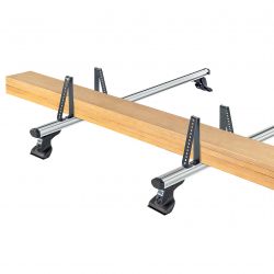 VW Caddy V mit Fixpunkte am Dach - (Typ SB) (Bj. 2020 bis ...) Montage wahlweise Vorne UND Mitte ODER Hinten  - 2 Stück Cruz Alu Dachträger Cargo AF Schwerlastenträger