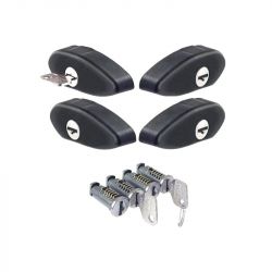 Cruz Schloßsatz  für Cruz Airo Alubarren (4 x Endkappe mit 4 Zylinder)  (4 x Zylinder für Fußkappe) (2 Schlüssel)